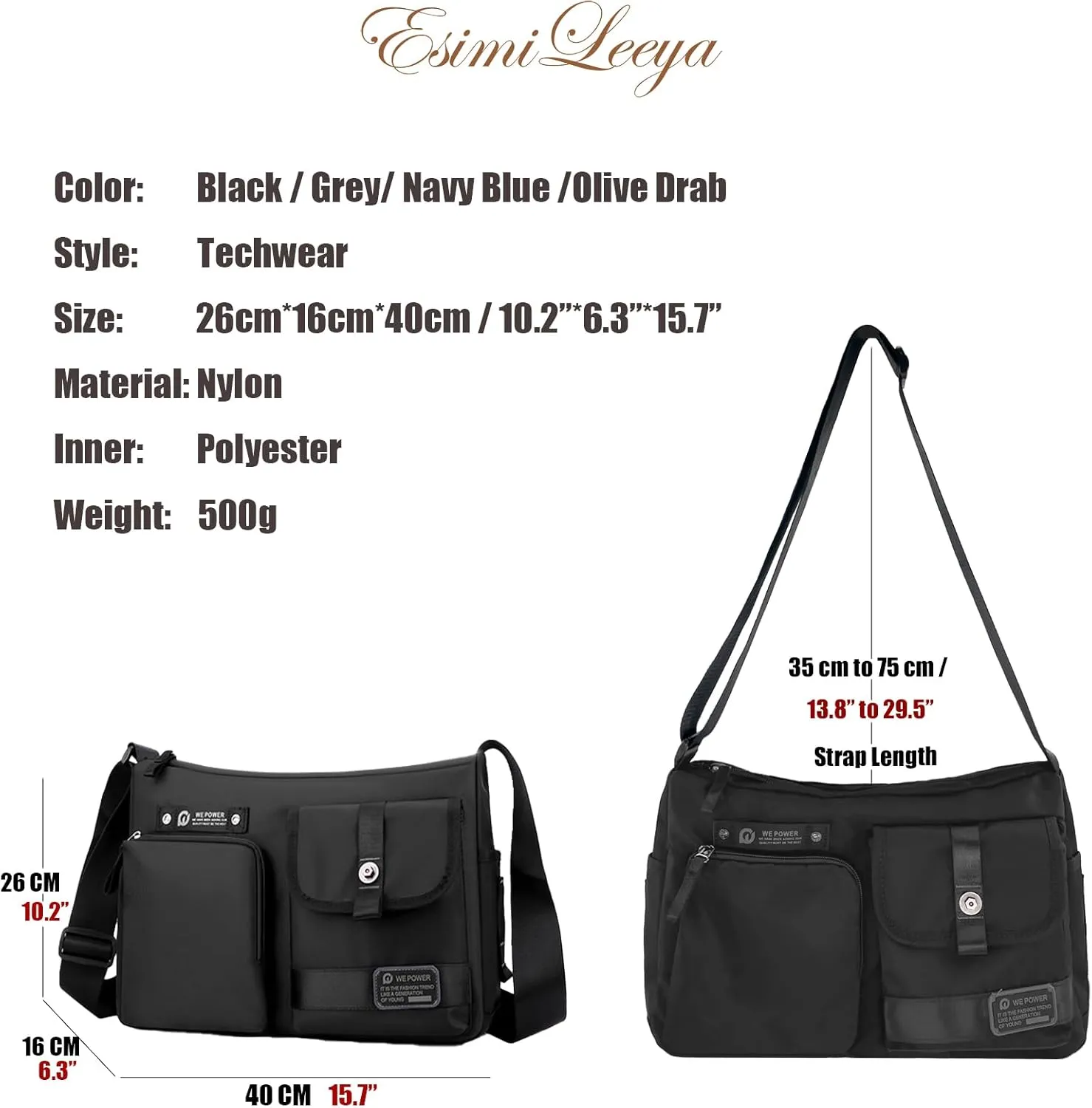 Crossbody Bag for Men with Pockets Waterproof Travel Messenger Bags for Men Men's Shoulder Bag