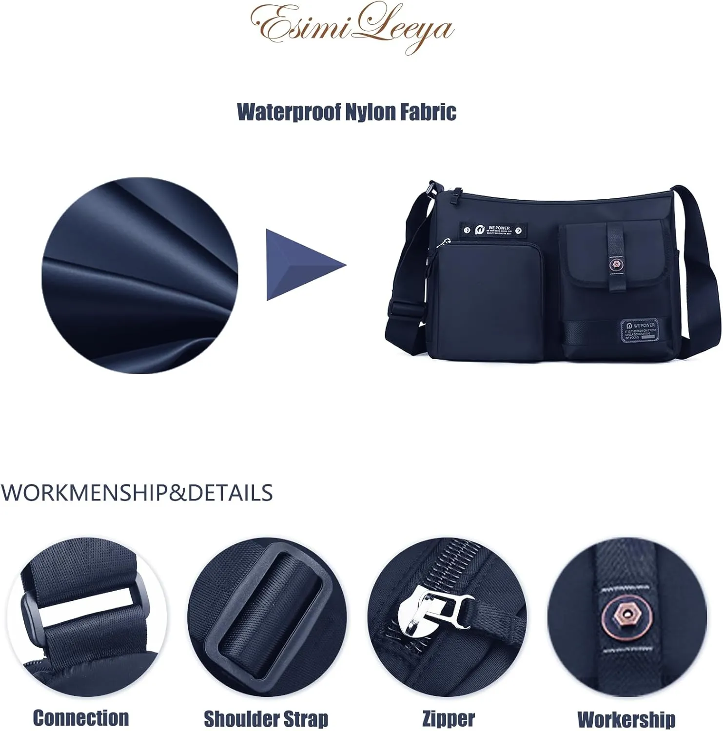 Crossbody Bag for Men with Pockets Waterproof Travel Messenger Bags for Men Men's Shoulder Bag