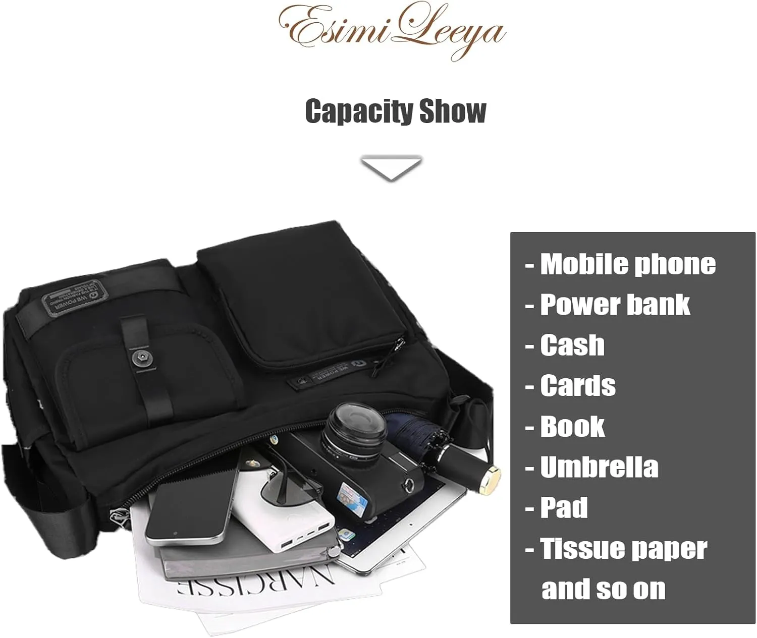 Crossbody Bag for Men with Pockets Waterproof Travel Messenger Bags for Men Men's Shoulder Bag