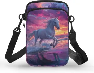 Crossbody Bag with Zipper Closure, Unisex Adult Small Messenger Bags Cell Phone Pouch