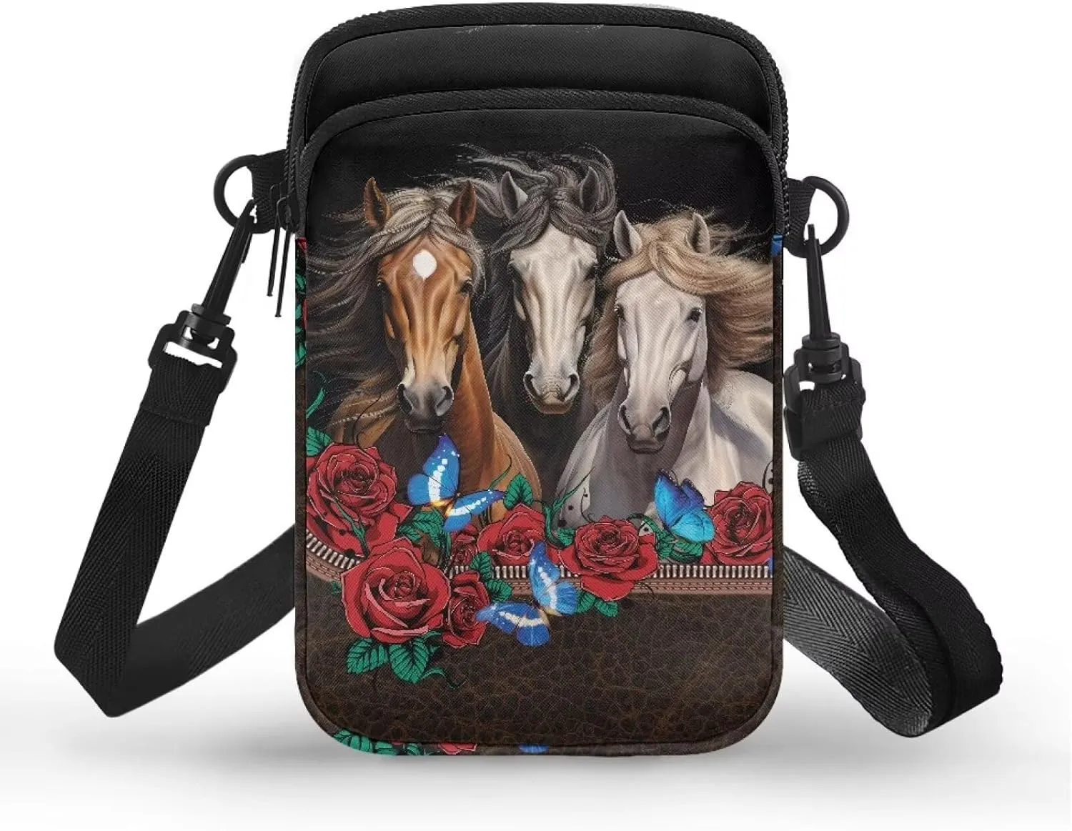 Crossbody Bag with Zipper Closure, Unisex Adult Small Messenger Bags Cell Phone Pouch
