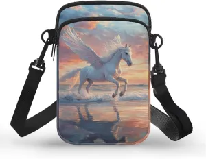 Crossbody Bag with Zipper Closure, Unisex Adult Small Messenger Bags Cell Phone Pouch