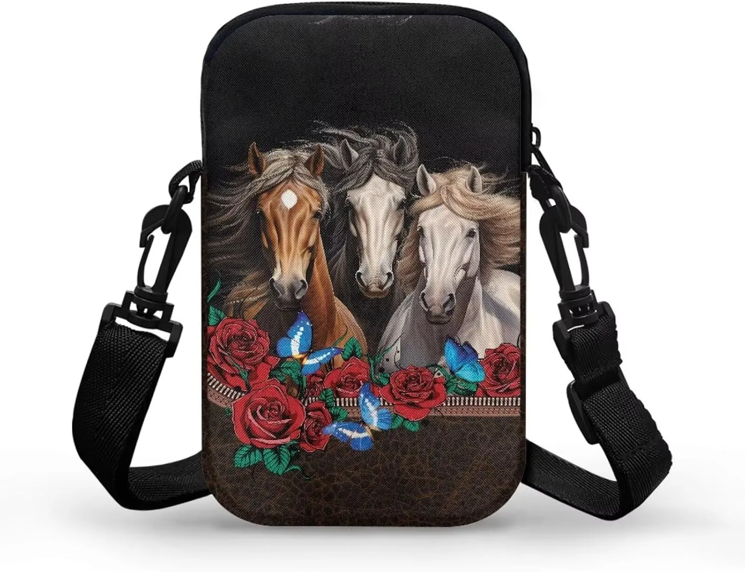 Crossbody Bag with Zipper Closure, Unisex Adult Small Messenger Bags Cell Phone Pouch