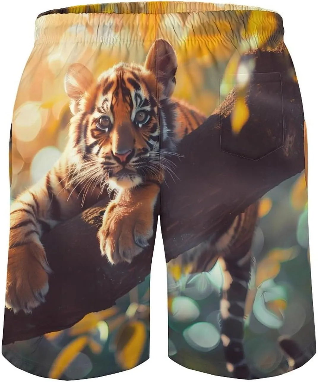 Cute Tiger Men's Swim Trunks Quick Dry Board Shorts Breathable Summer Beach Shorts Bathing Suits