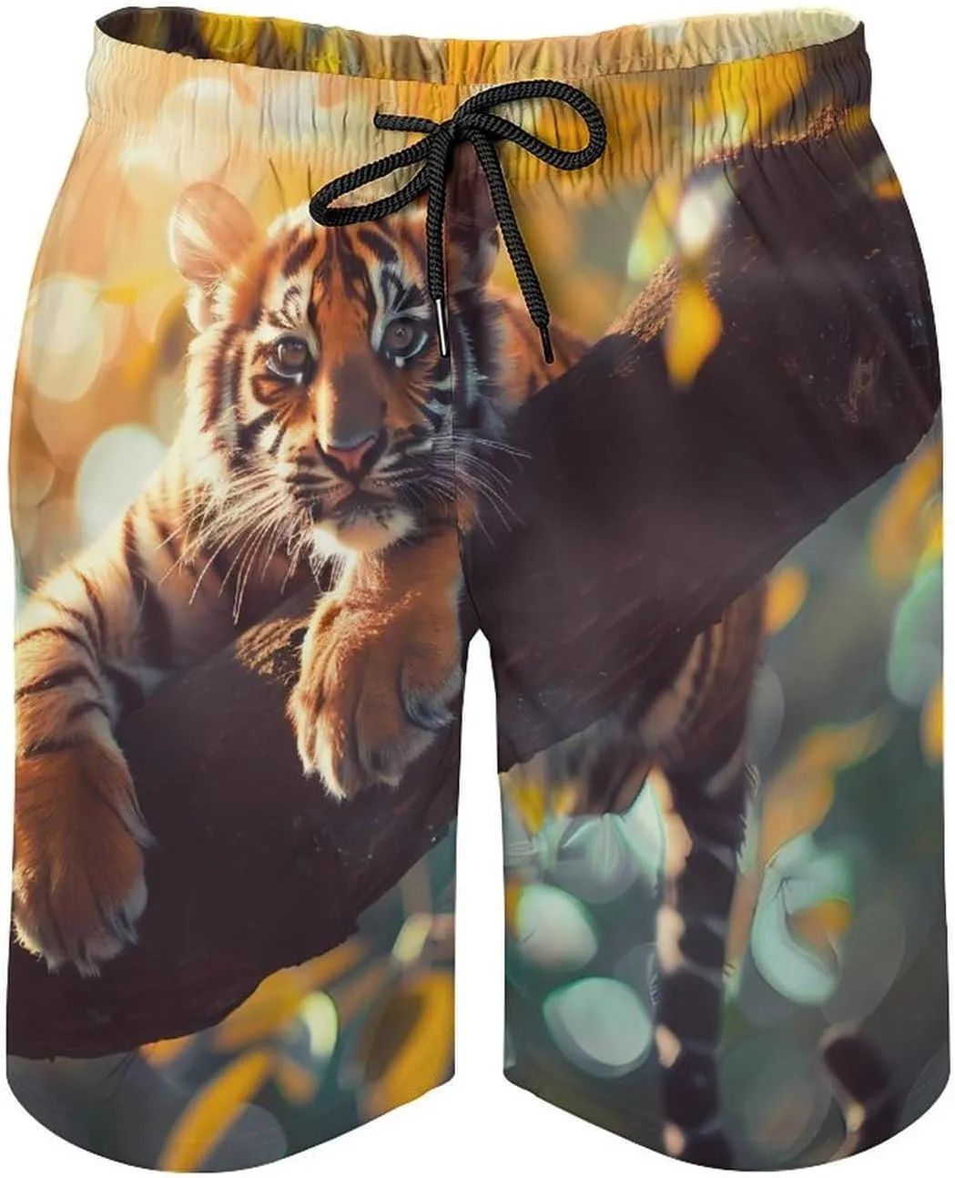 Cute Tiger Men's Swim Trunks Quick Dry Board Shorts Breathable Summer Beach Shorts Bathing Suits