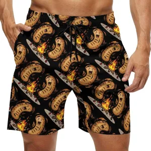 Dancing Sausage Men's Swim Trunks Quick Dry Board Shorts Breathable Summer Beach Shorts Bathing Suits
