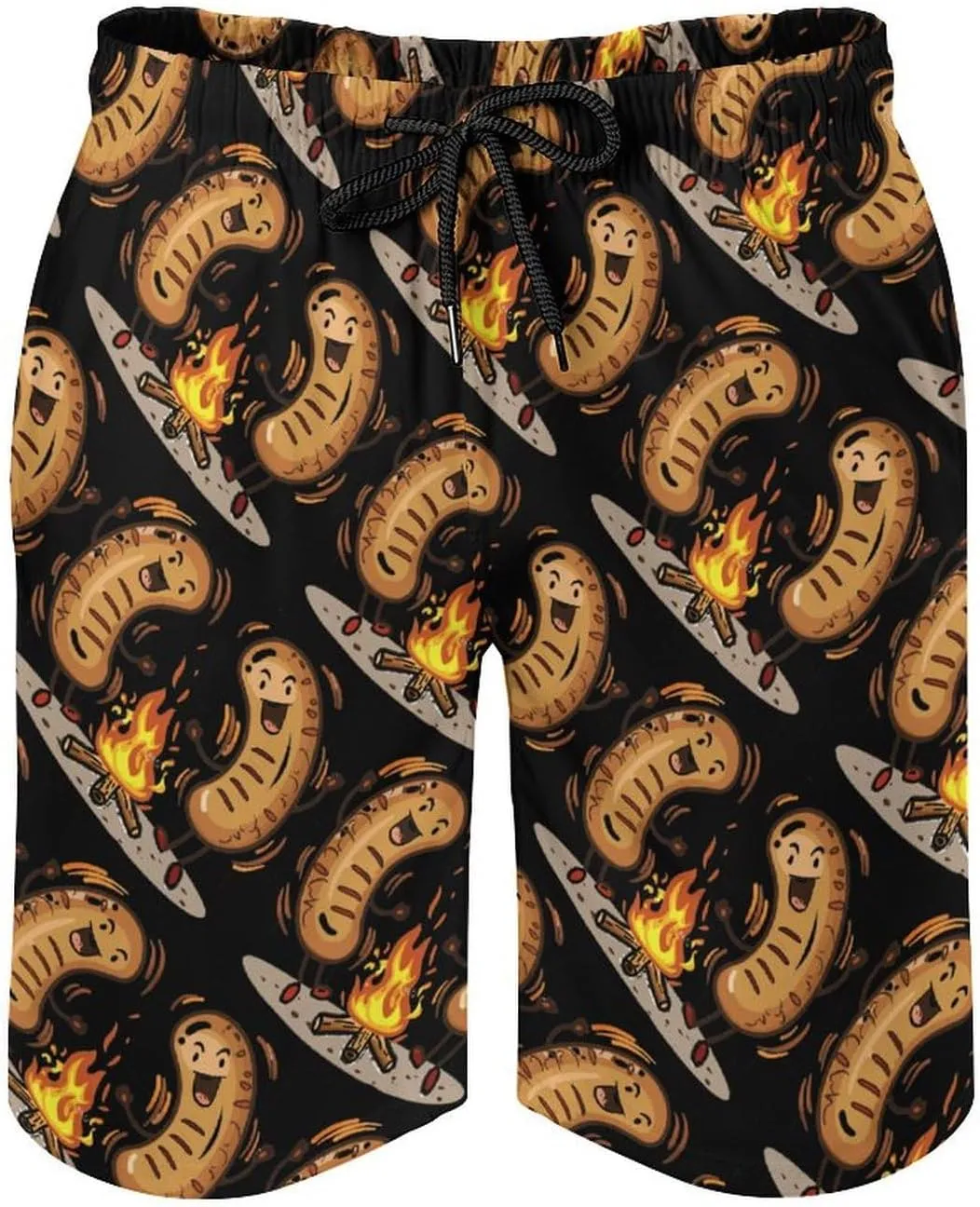 Dancing Sausage Men's Swim Trunks Quick Dry Board Shorts Breathable Summer Beach Shorts Bathing Suits