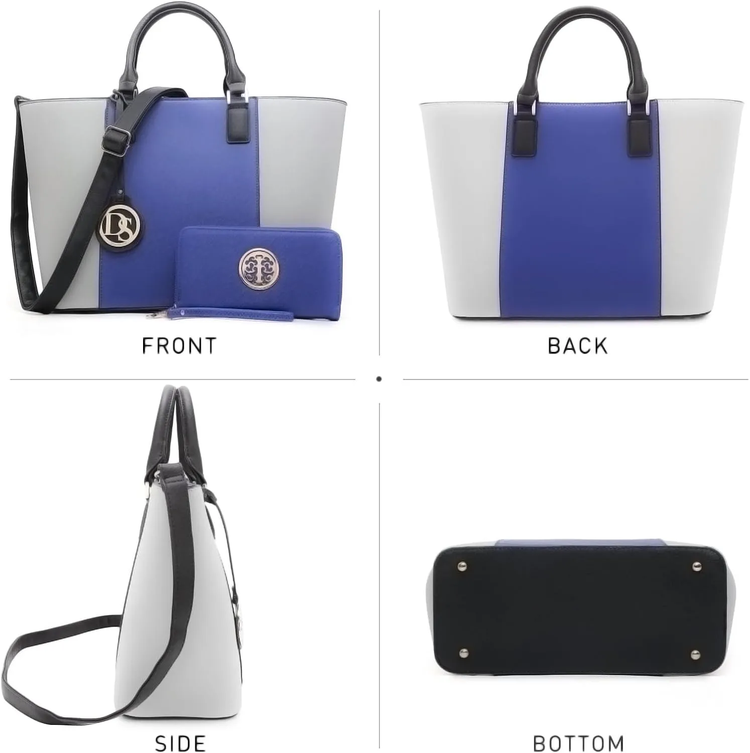 Dasein Satchel Purse Handbag for Women Large Shoulder Work Tote Bag With Matching Wallet