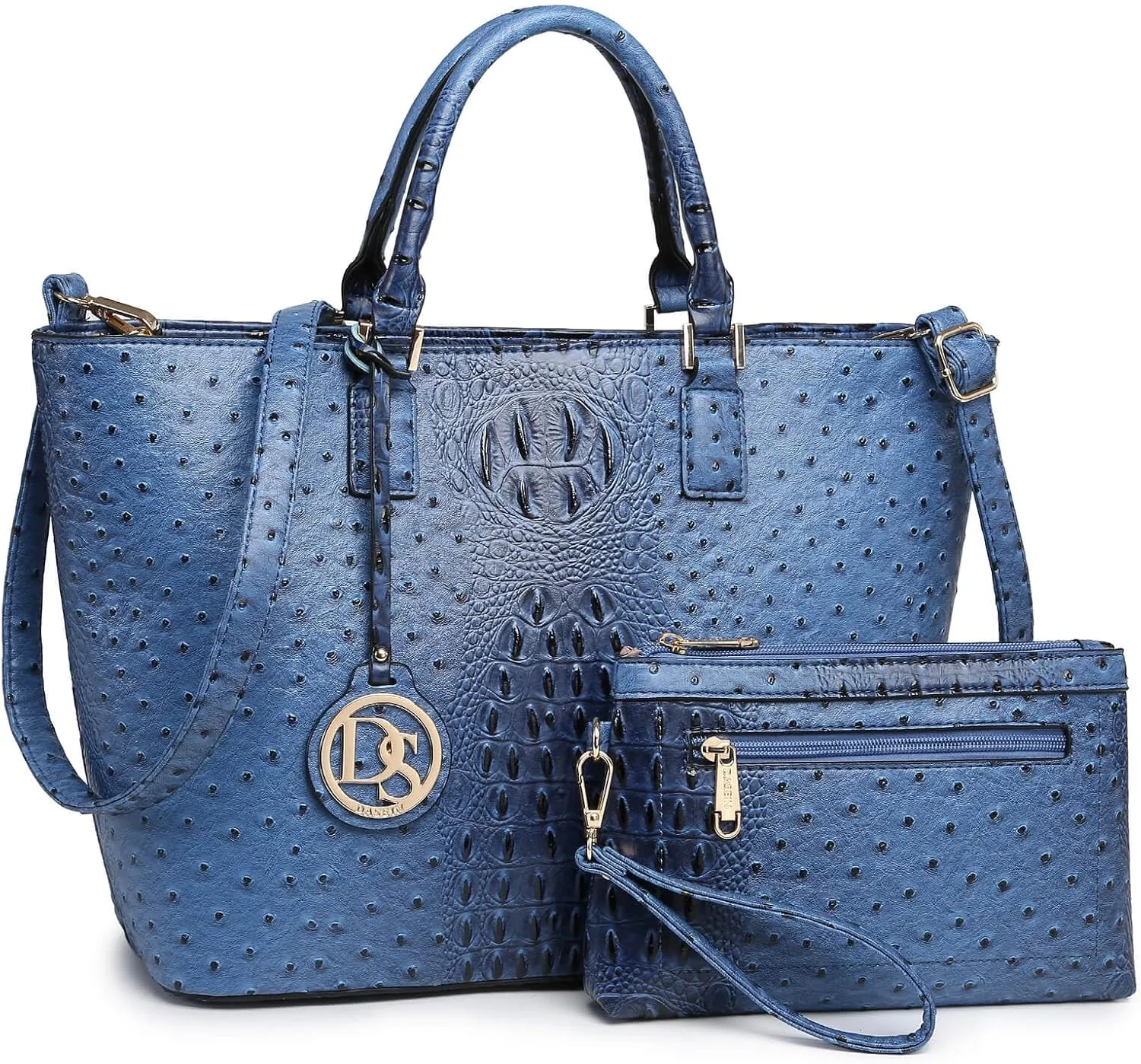 Dasein Women Satchel Purse Handbag Shoulder Bag Work Tote Bag with Matching Clutch