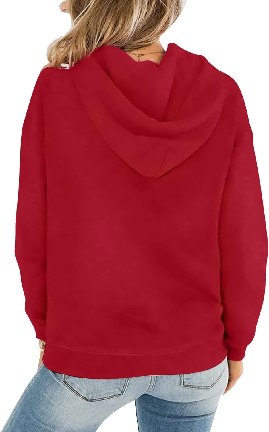Davenil Womens Hoodies Comfy Fleece Long Sleeve Hooded Sweatshirt Pullover for Women Casual Tops with Pocket