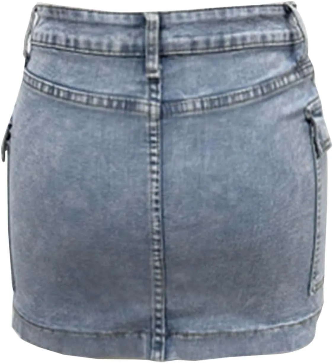 Denim Cargo Skirt with Pocket for Women High Waisted Button Mini Skirt 2025 Trendy Slim Fit Distressed Bodycon Jean Skirts