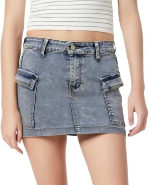 Denim Cargo Skirt with Pocket for Women High Waisted Button Mini Skirt 2025 Trendy Slim Fit Distressed Bodycon Jean Skirts