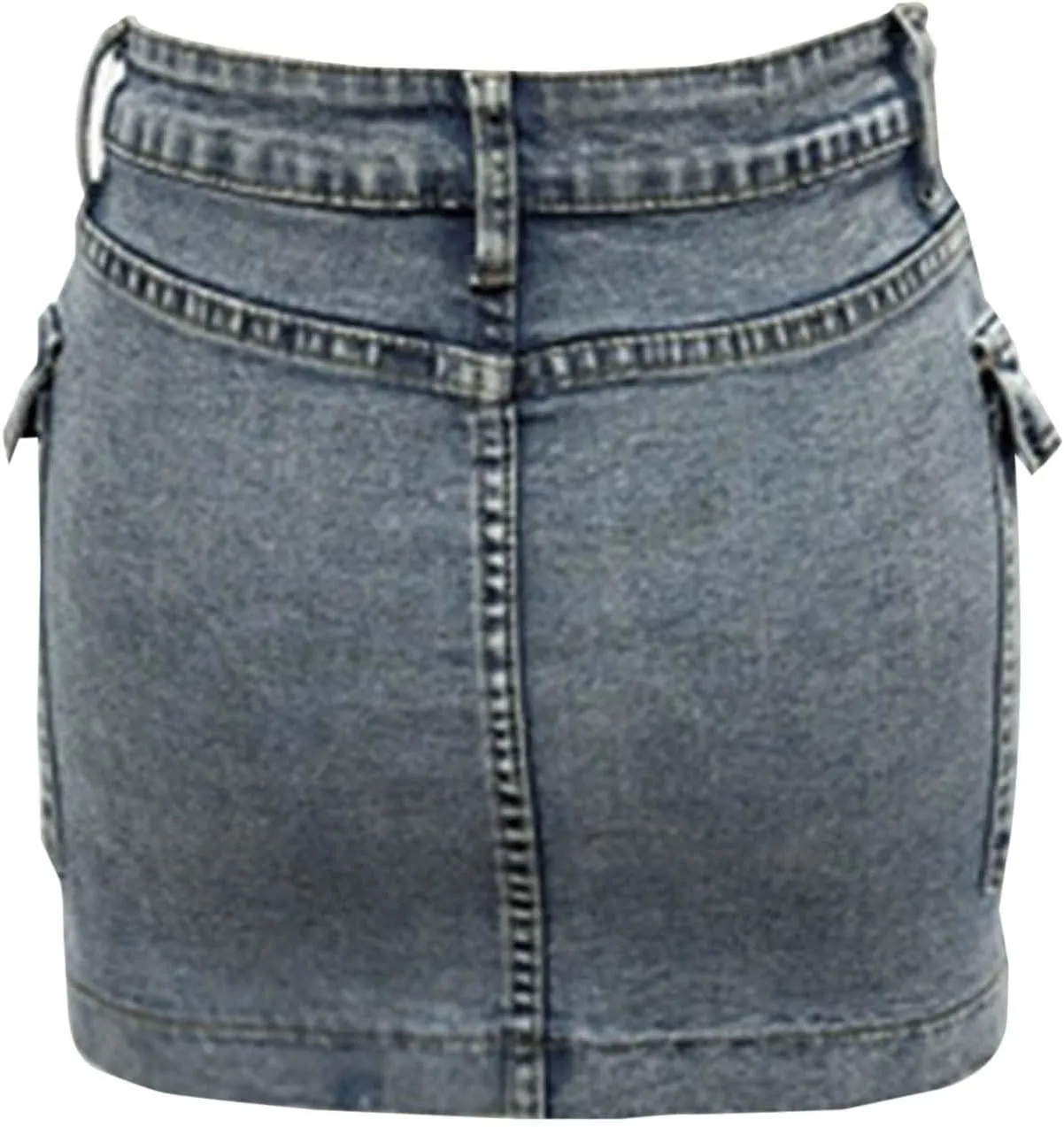 Denim Cargo Skirt with Pocket for Women High Waisted Button Mini Skirt 2025 Trendy Slim Fit Distressed Bodycon Jean Skirts