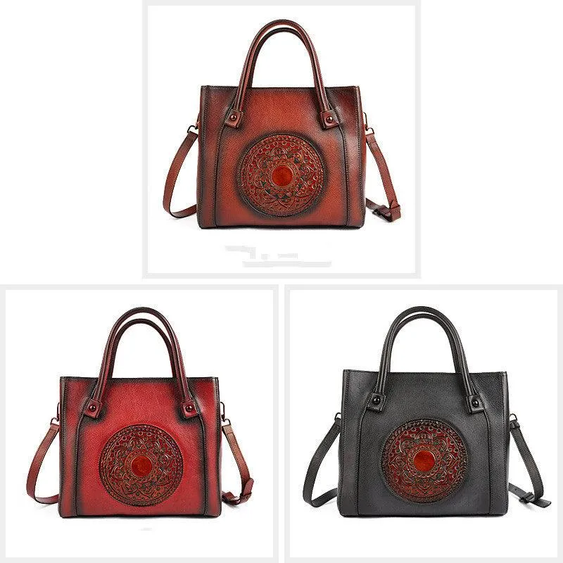 Diagonal Handbag 2021 New First Layer Cowhide Bag