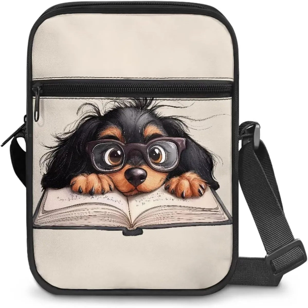Dog Print Women's Crossbody Bags Waterproof Shoulder Bag Satchel Messenger Bags with Pockets