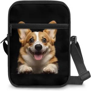 Dog Print Women's Crossbody Bags Waterproof Shoulder Bag Satchel Messenger Bags with Pockets