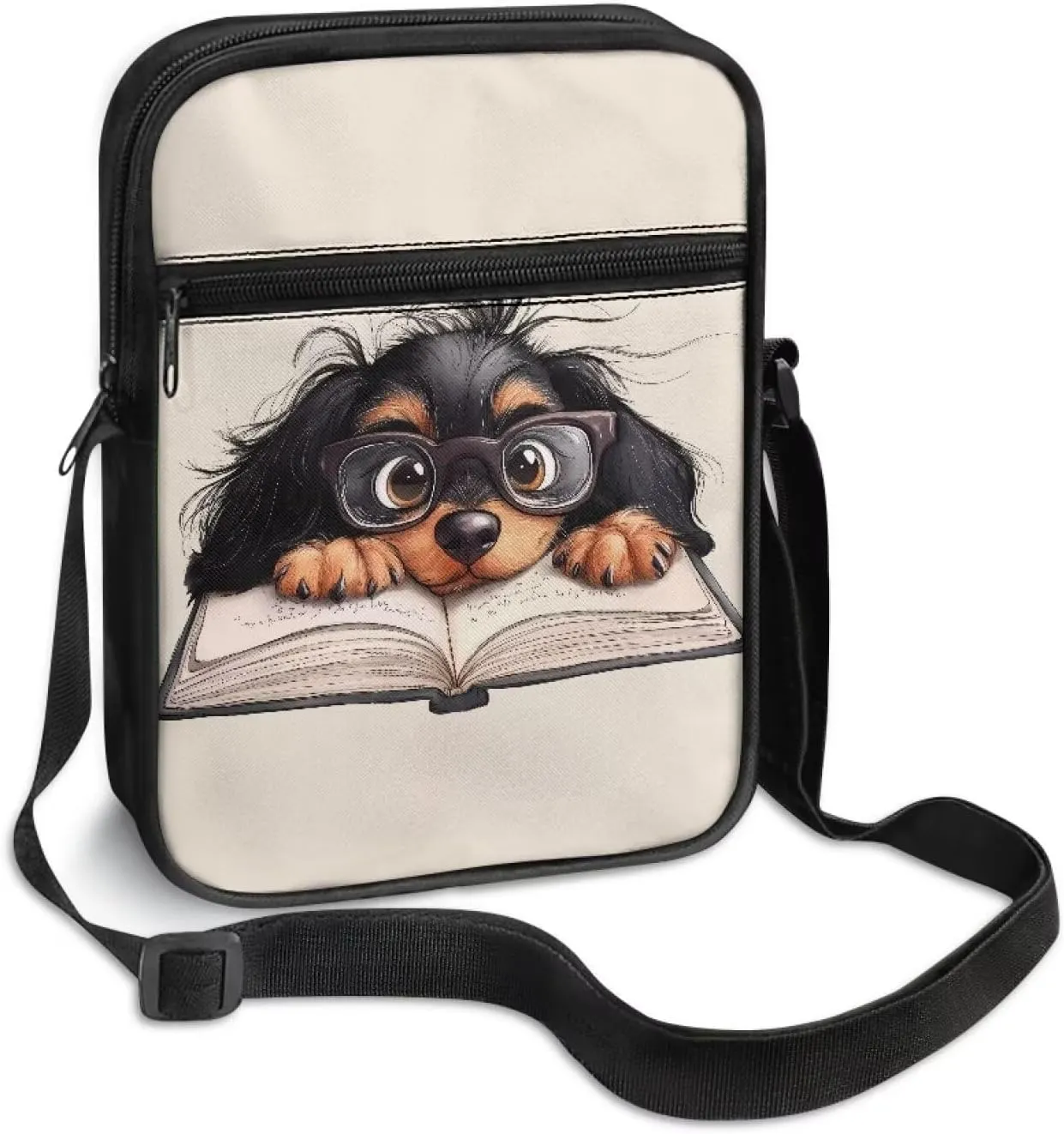 Dog Print Women's Crossbody Bags Waterproof Shoulder Bag Satchel Messenger Bags with Pockets
