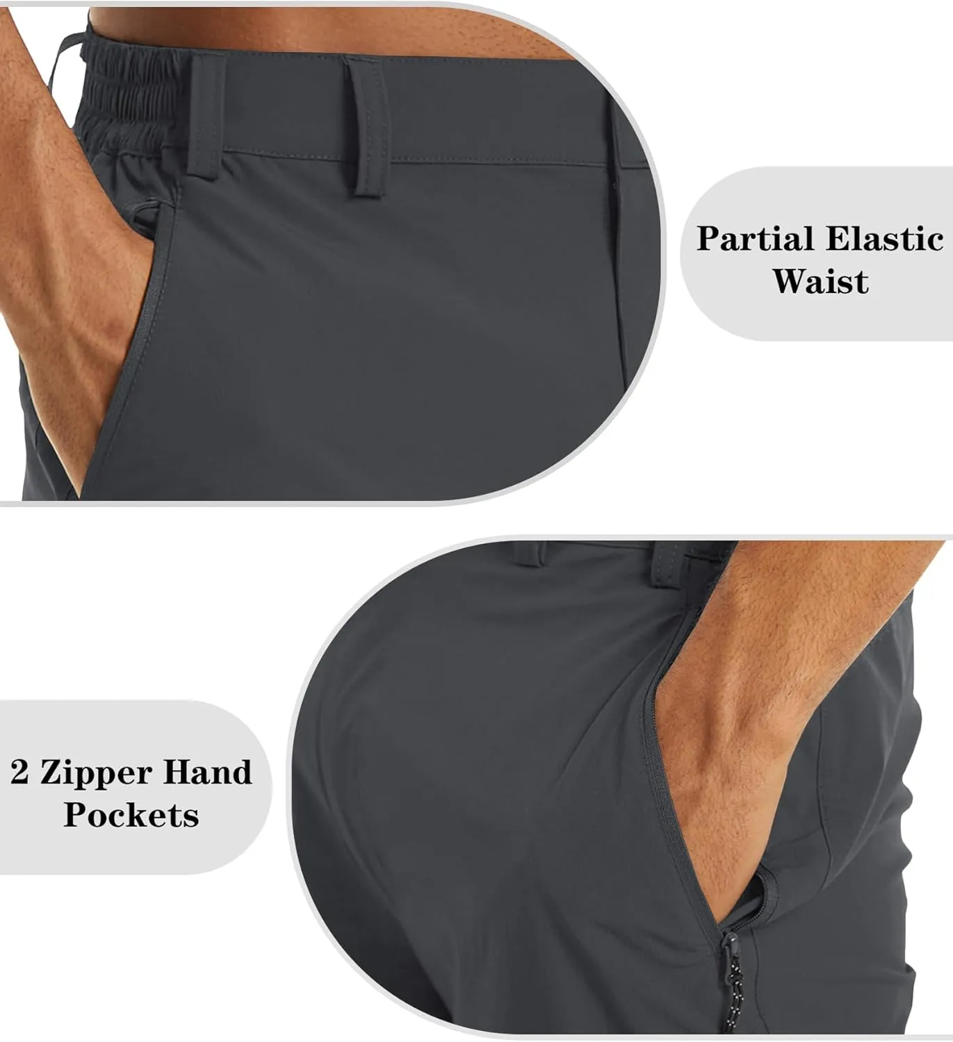 EKLENTSON Men's Workout Shorts Quick Dry Gym Hiking Shorts Zipper Pockets Lightweight Athletic 3/4 Capri Pants for Men