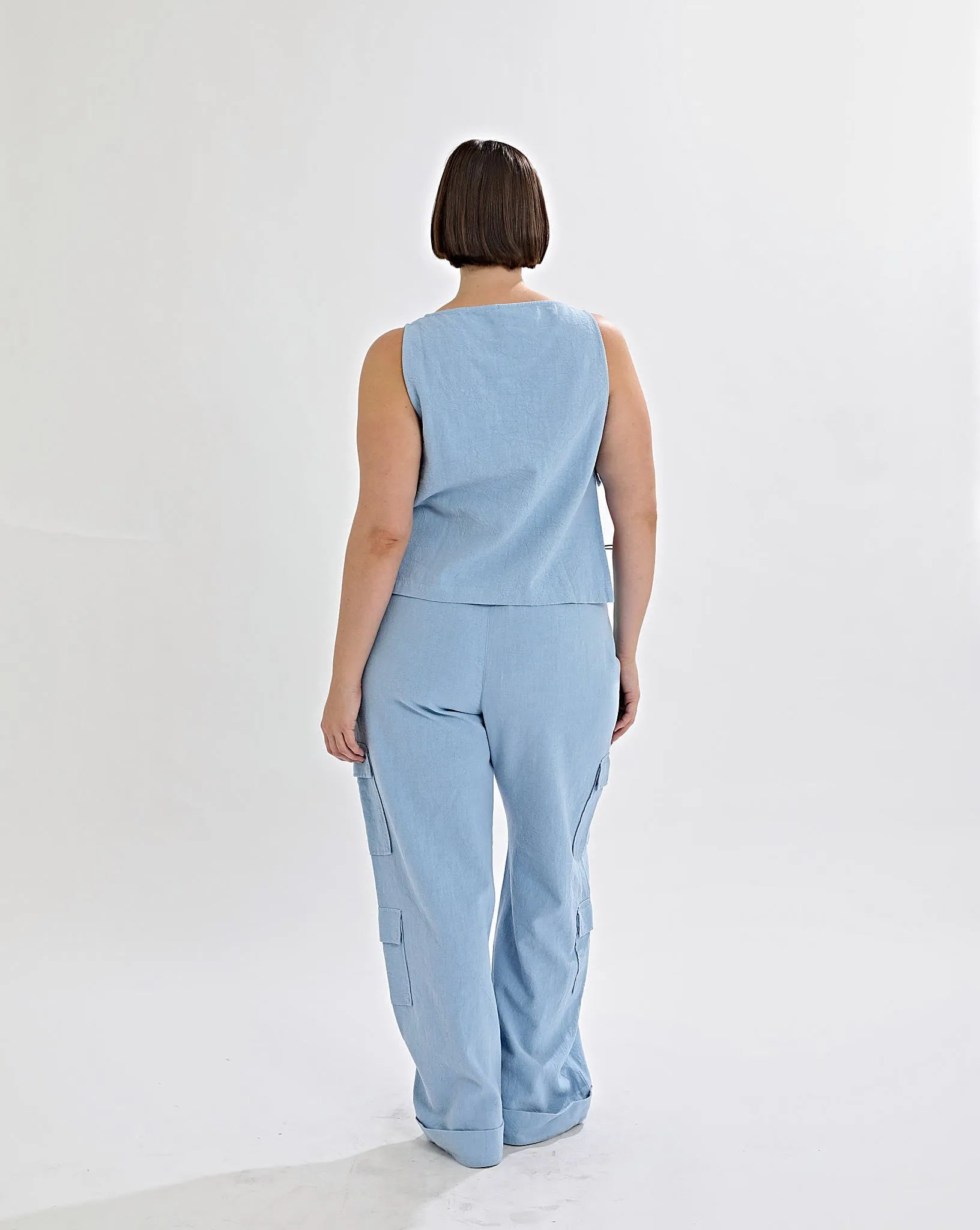 Evie Trousers Blue Cropped