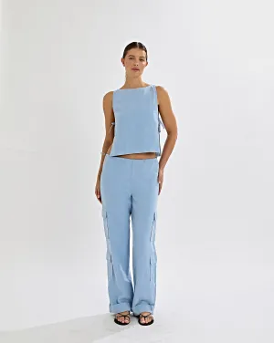 Evie Trousers Blue Cropped