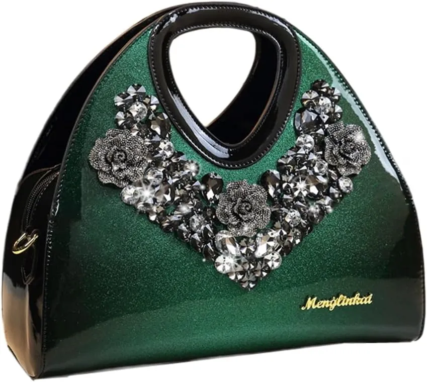 Fashion Diamonds Purses For Women Top Handle Satchel Handbags Leather Party Shoulder Messenger Evening Bags