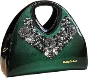 Fashion Diamonds Purses For Women Top Handle Satchel Handbags Leather Party Shoulder Messenger Evening Bags