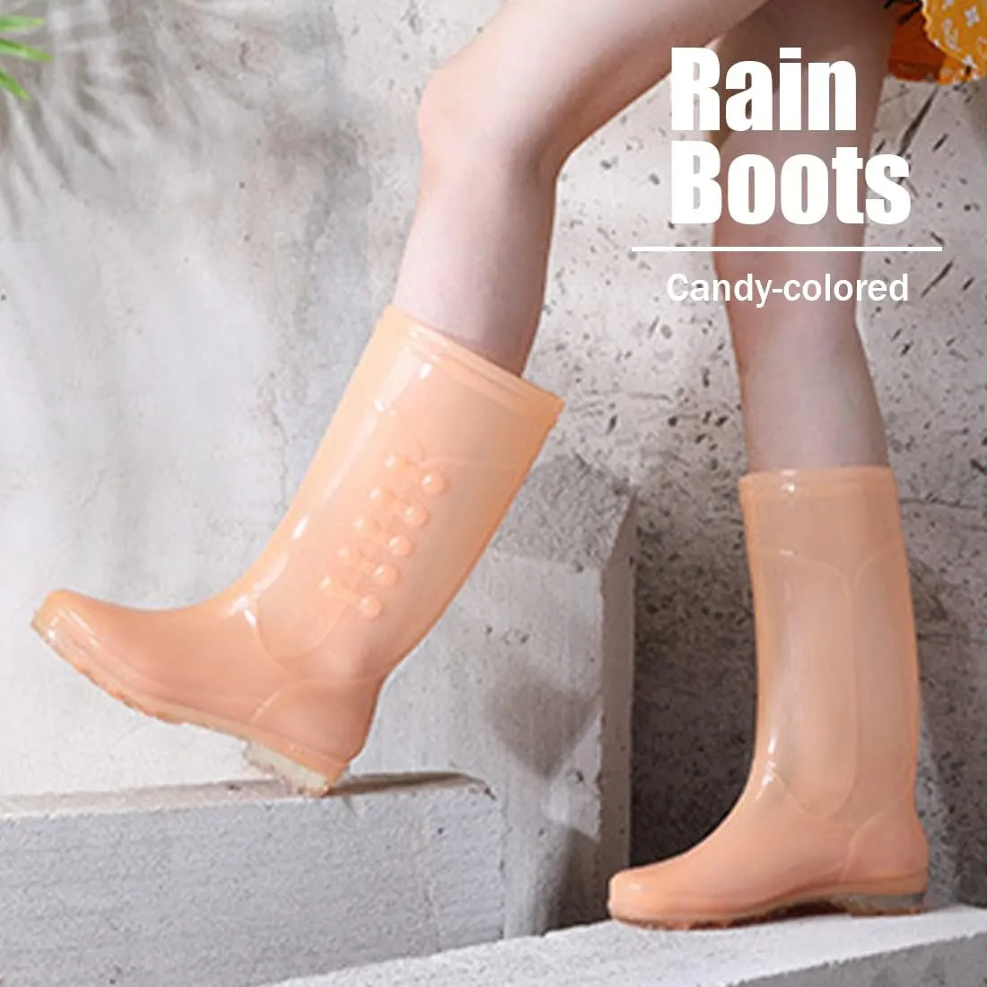 Fiedaz Rain Boots for Women Waterproof Garden Boots Anti-Slip Rain Boots Ladies Candy Color Lightweight Boots