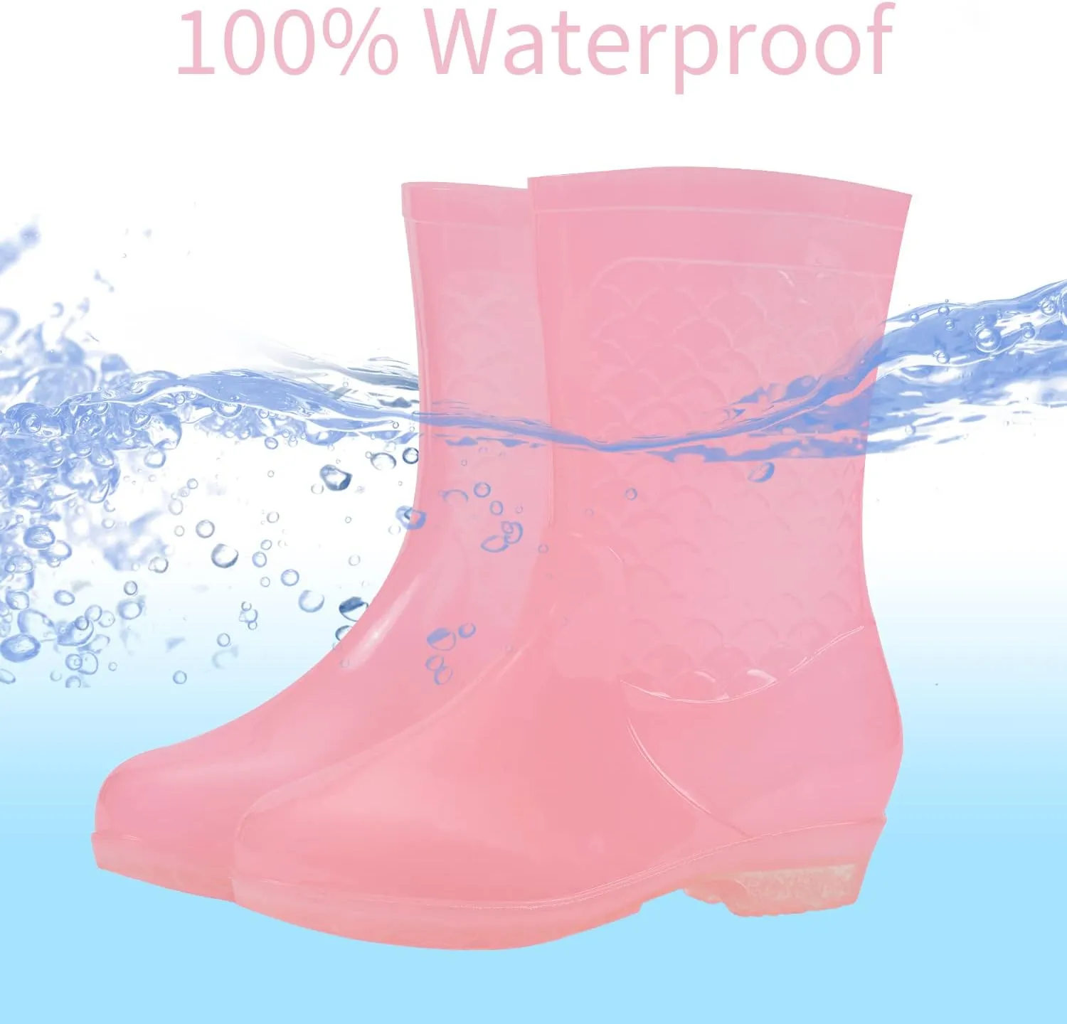 Fiedaz Rain Boots for Women Waterproof Garden Boots Anti-Slip Rain Boots Ladies Candy Color Lightweight Boots