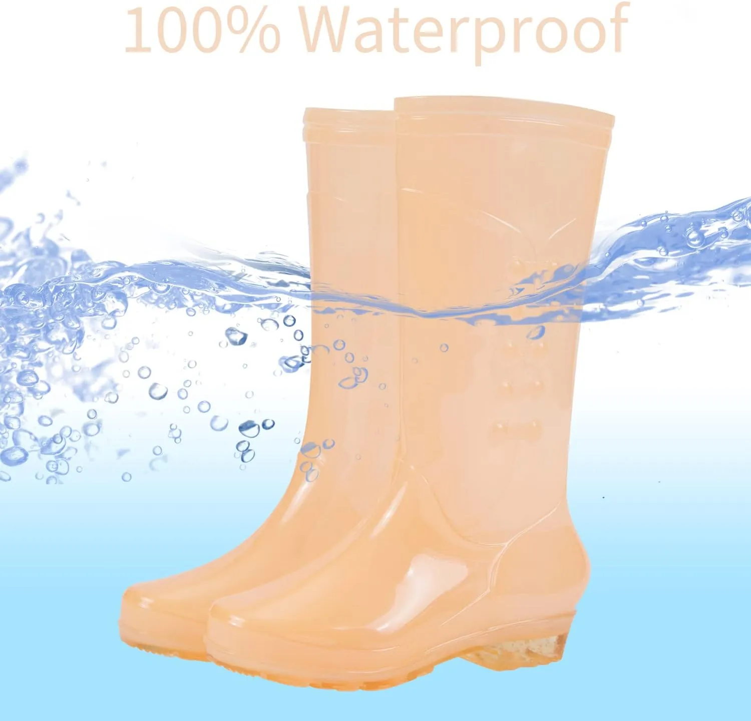 Fiedaz Rain Boots for Women Waterproof Garden Boots Anti-Slip Rain Boots Ladies Candy Color Lightweight Boots