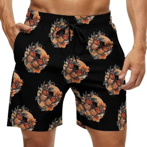 Flower Butterfly Men's Swim Trunks Quick Dry Board Shorts Breathable Summer Beach Shorts Bathing Suits