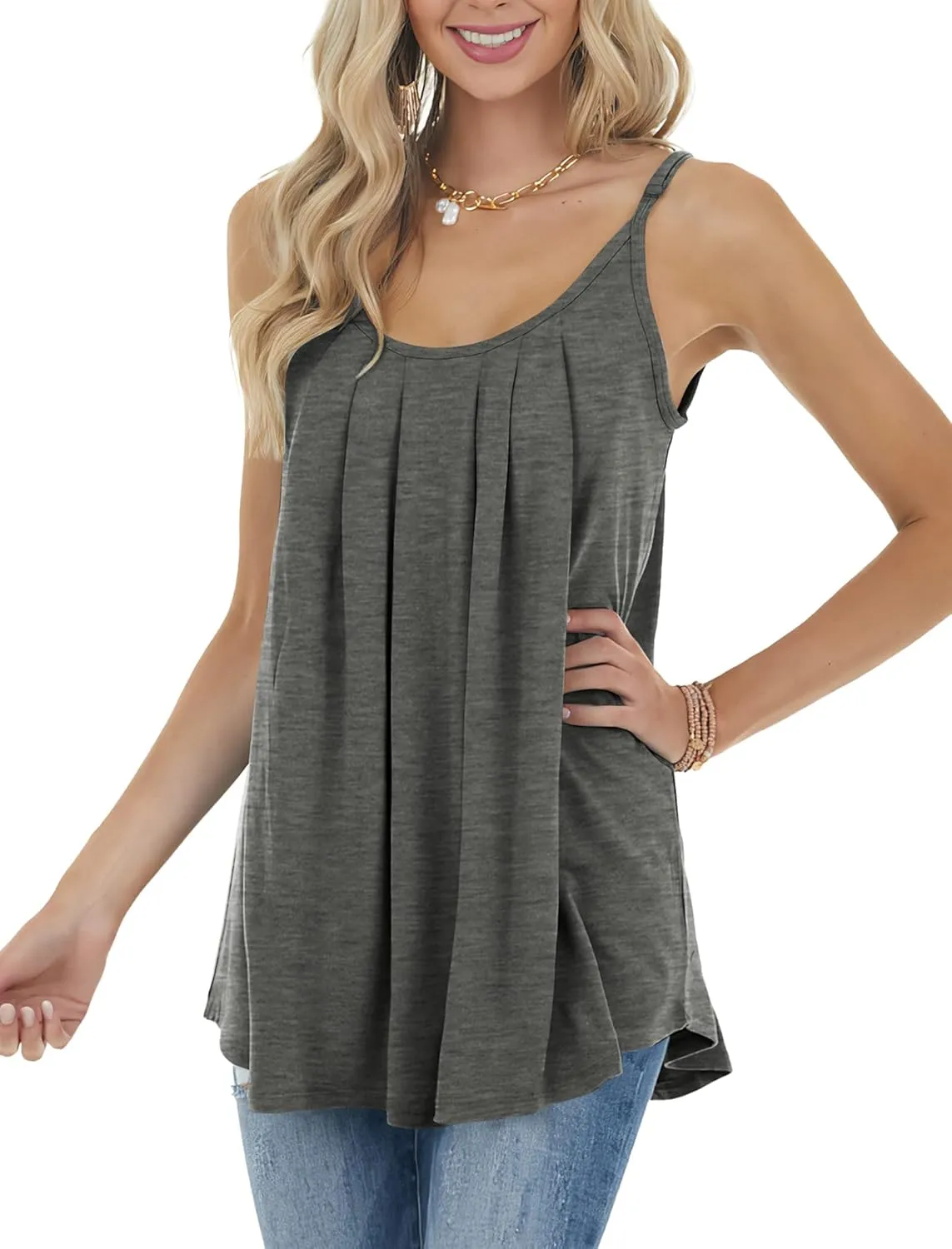Geifa Summer Tank Tops for Women Vacation Outfits 2024 Fashion Trendy Clothes