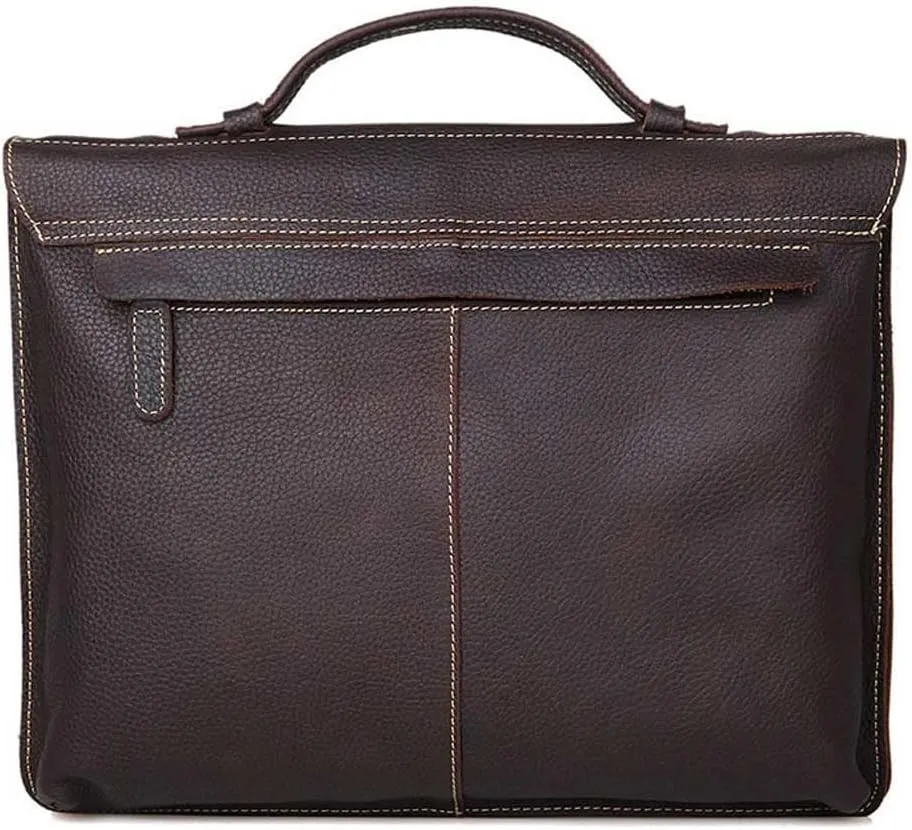 Genuine Leather Briefcase Convertible 14 Inch Messenger Bags Handbag Multifunction Business Office Men Shoulder Bag