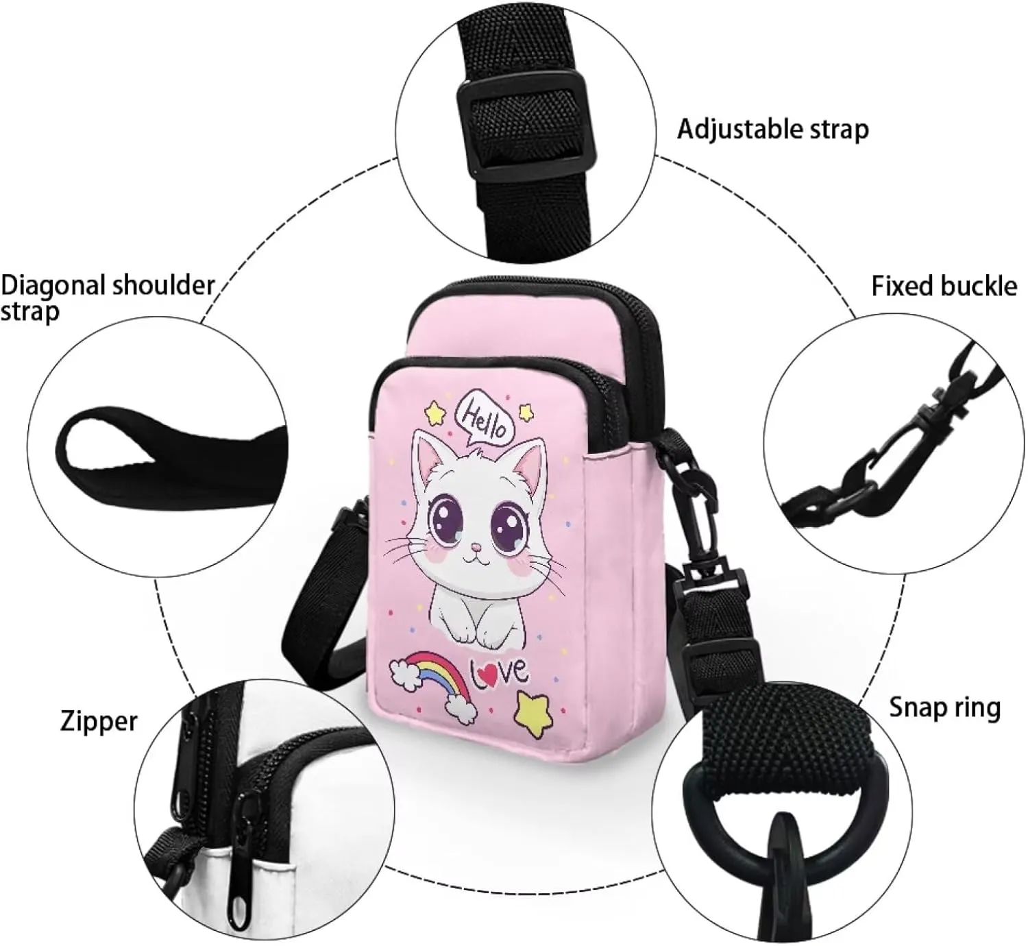 Girls Boys Crossbody Bag Small Satchel Sling Bags Study Supplies for School Travel