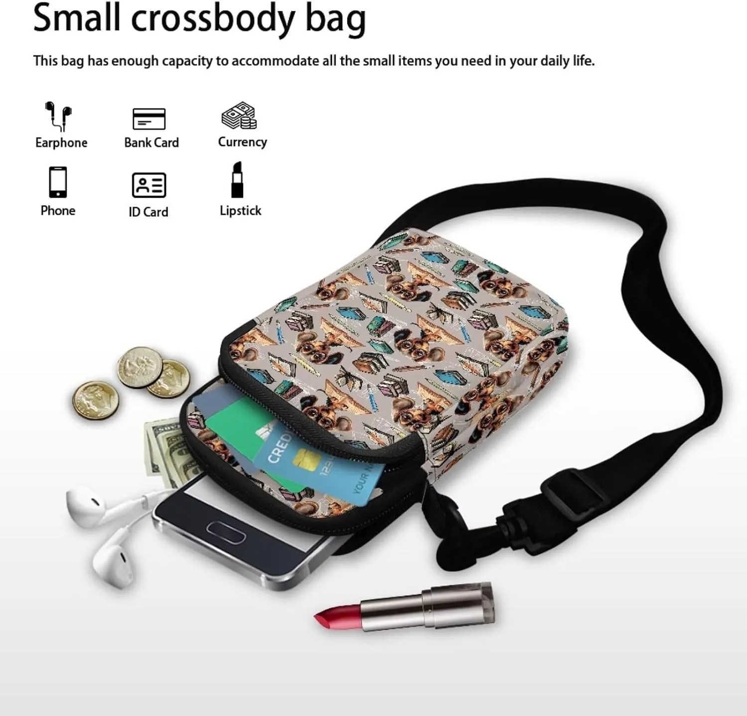 Girls Boys Crossbody Bag Small Satchel Sling Bags Study Supplies for School Travel