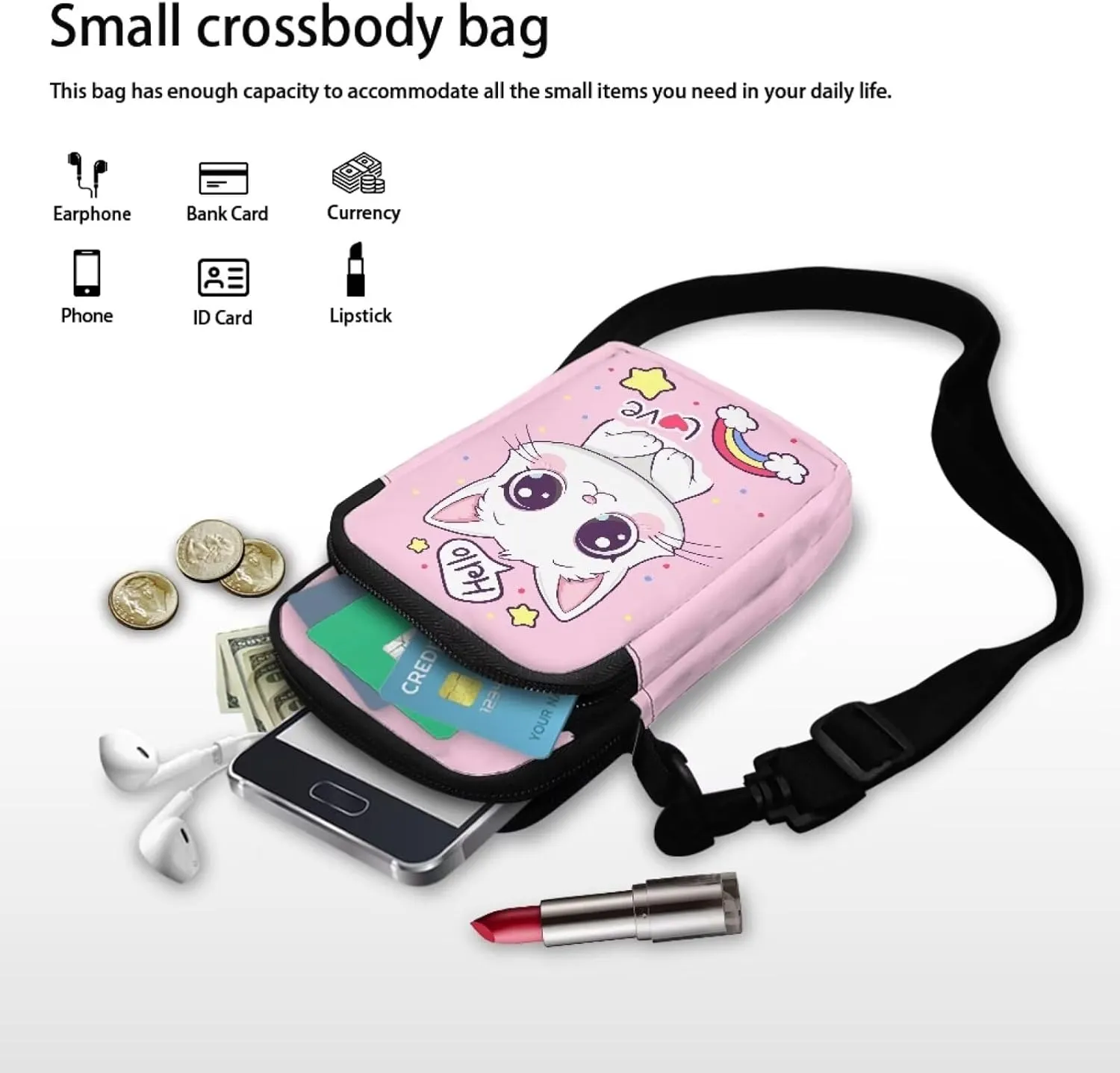 Girls Boys Crossbody Bag Small Satchel Sling Bags Study Supplies for School Travel