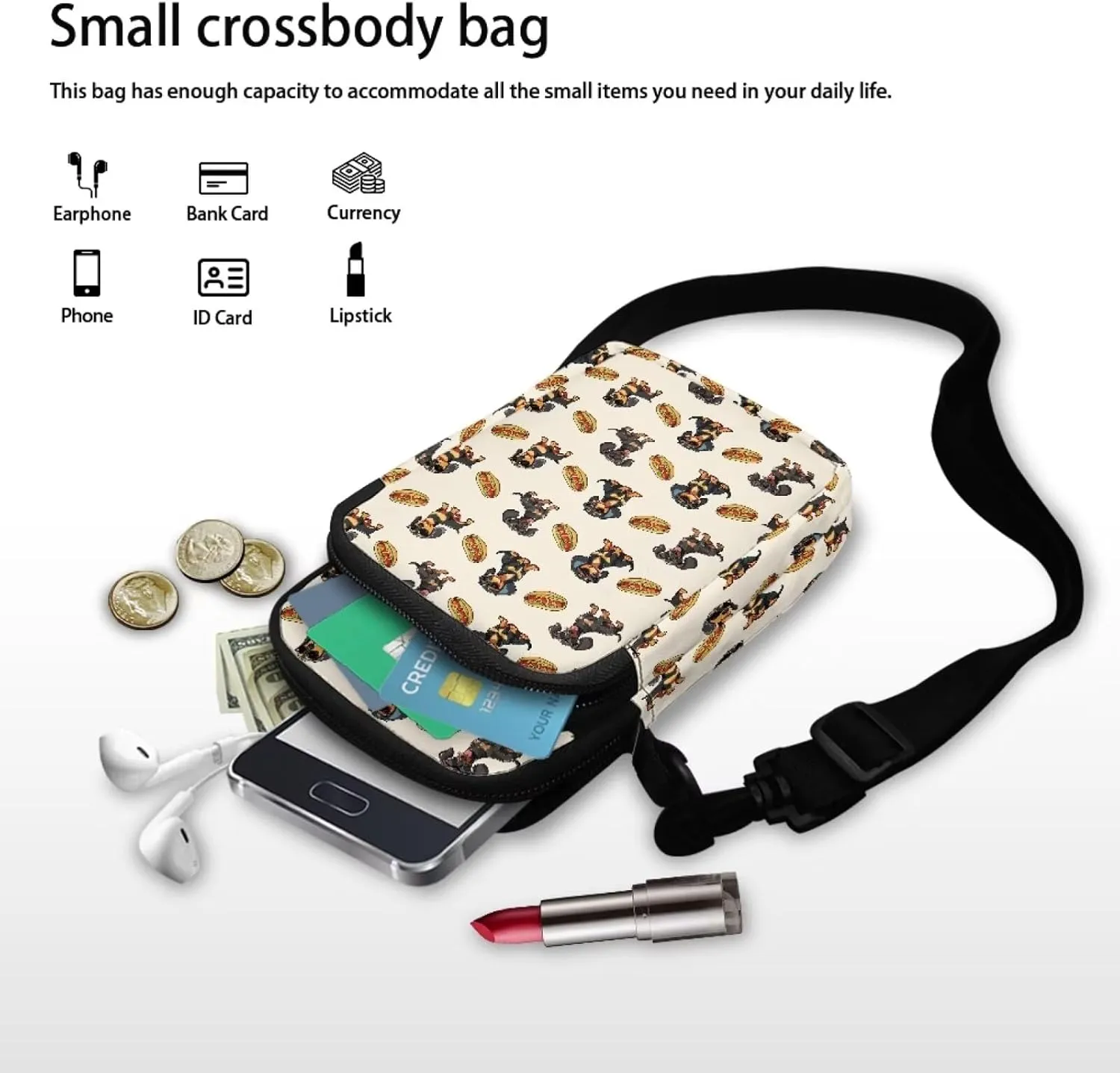 Girls Crossbody Shoulder Bag Messenger Bags Wallet Phone Waist Pouch for Men Women