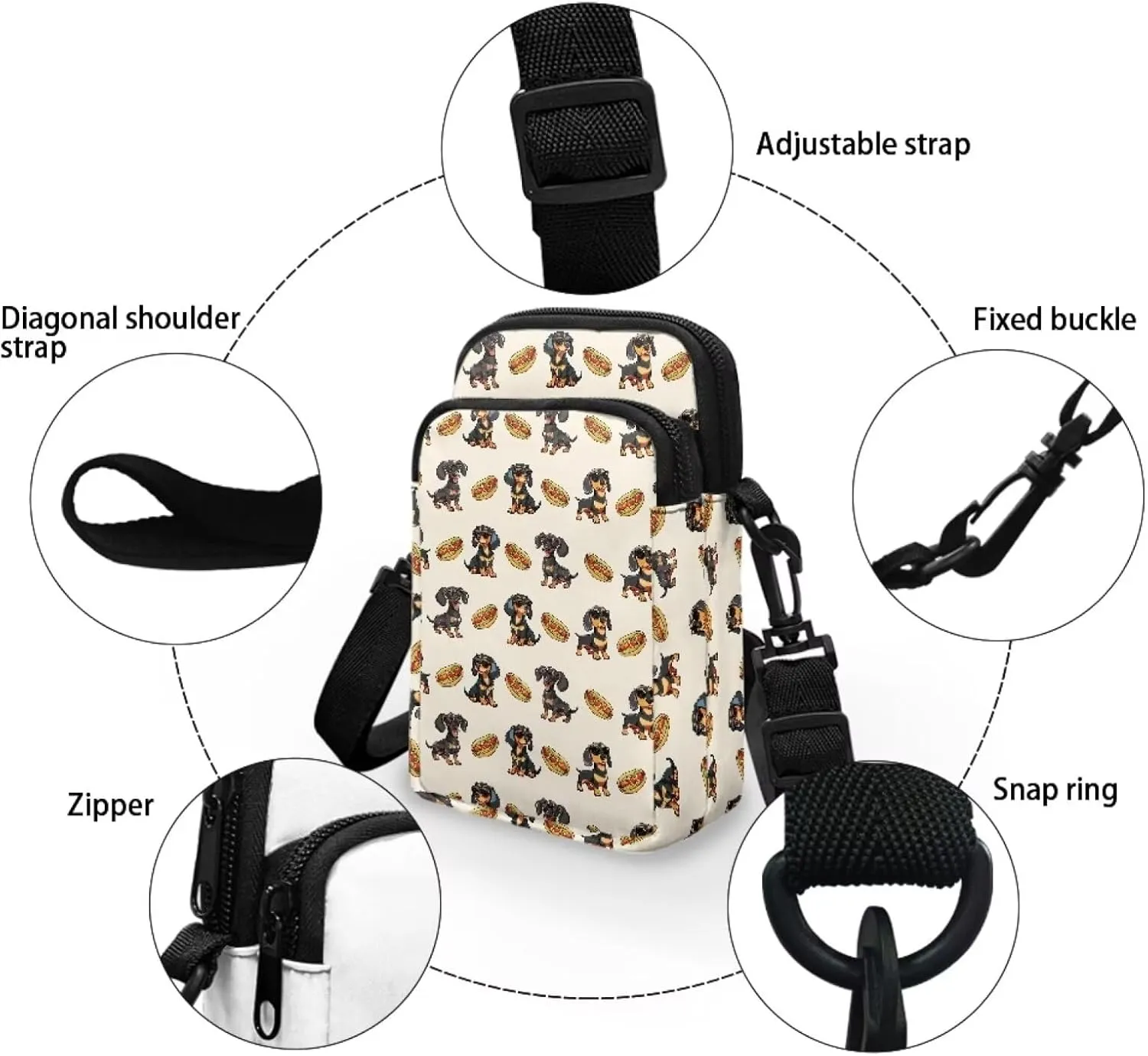 Girls Crossbody Shoulder Bag Messenger Bags Wallet Phone Waist Pouch for Men Women