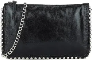 Girly HandBags Womens Faux Leather Studs Trim Clutch Bag