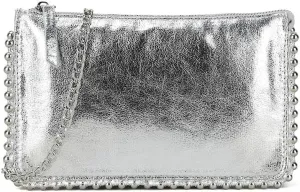 Girly HandBags Womens Faux Leather Studs Trim Clutch Bag