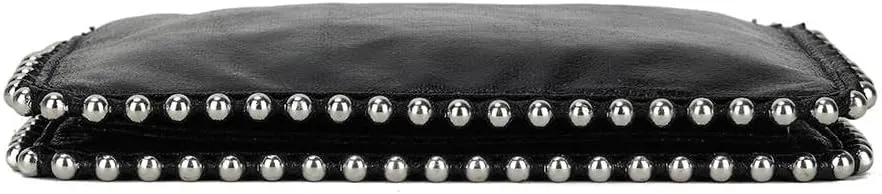 Girly HandBags Womens Faux Leather Studs Trim Clutch Bag