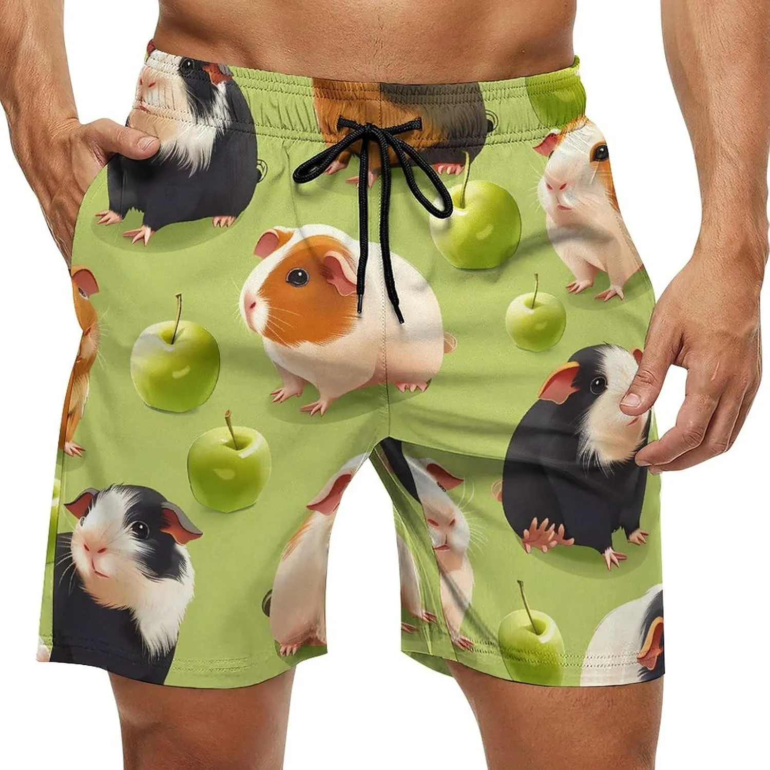 Guinea Pigs (1) Men's Swim Trunks Quick Dry Board Shorts Breathable Summer Beach Shorts Bathing Suits