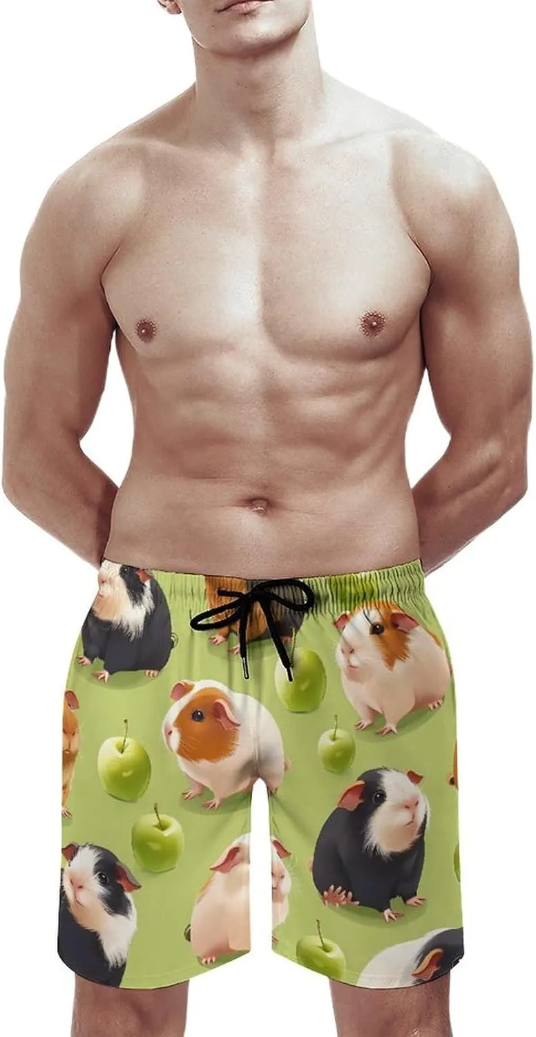 Guinea Pigs (1) Men's Swim Trunks Quick Dry Board Shorts Breathable Summer Beach Shorts Bathing Suits