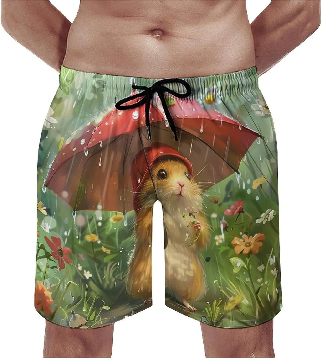 Hamsters Men's Swim Trunks Quick Dry Board Shorts Breathable Summer Beach Shorts Bathing Suits