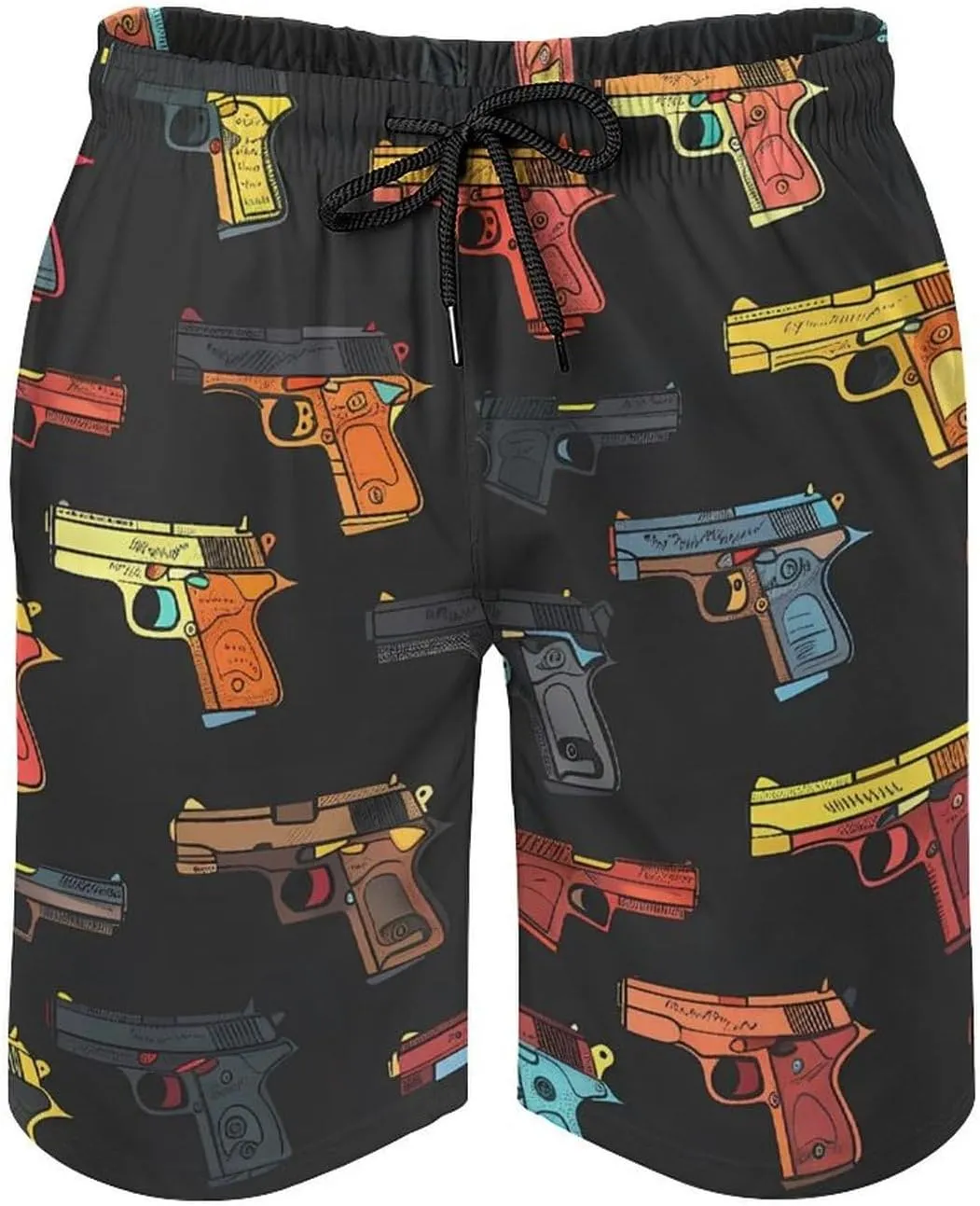 Hand Gun Men's Swim Trunks Quick Dry Board Shorts Breathable Summer Beach Shorts Bathing Suits