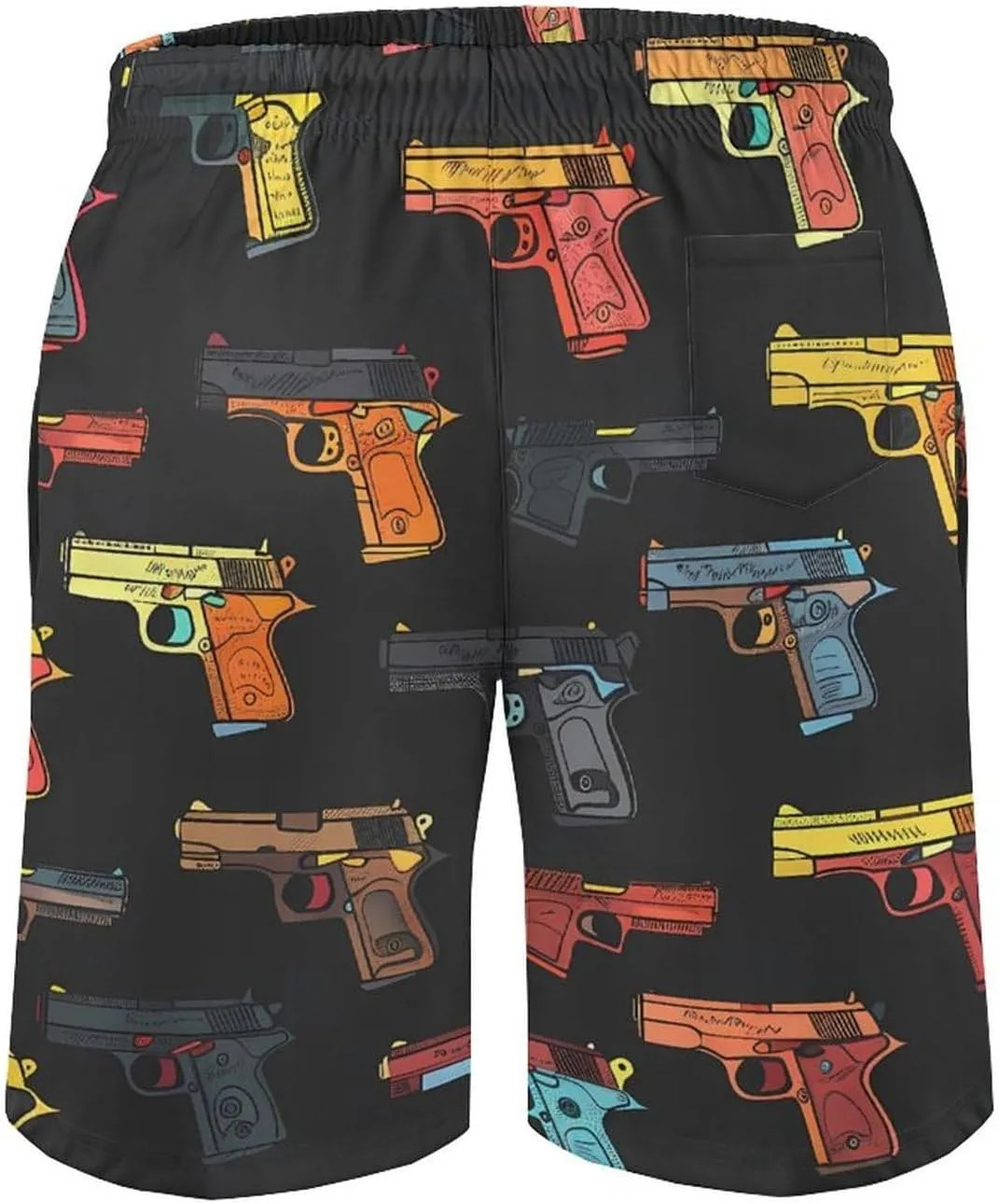 Hand Gun Men's Swim Trunks Quick Dry Board Shorts Breathable Summer Beach Shorts Bathing Suits