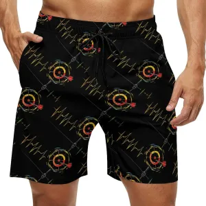Heartbeat ECG Men's Swim Trunks Quick Dry Board Shorts Breathable Summer Beach Shorts Bathing Suits