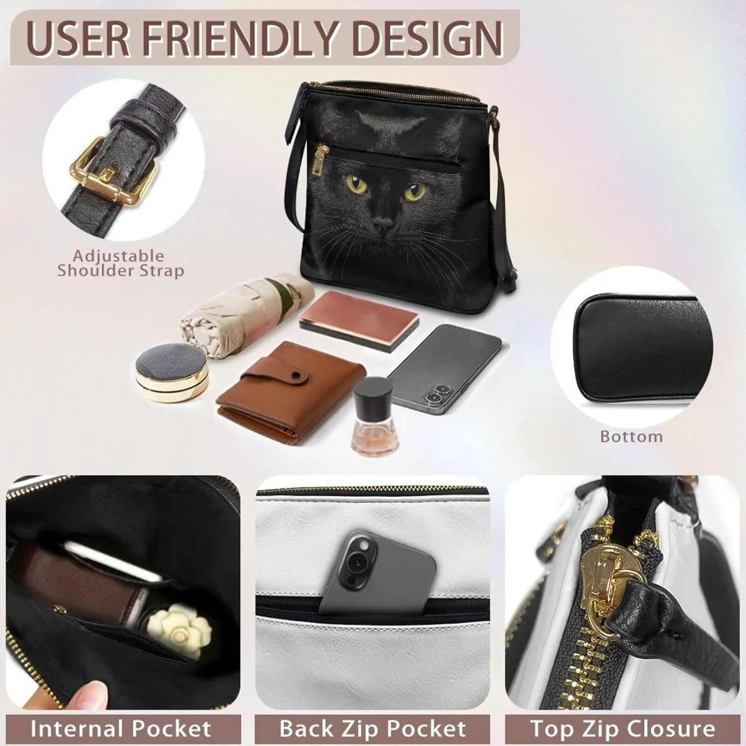 HUGS IDEA Shoulder Handbag Crossbody Purse Large Size Sling Bags Leather Tote Handbags