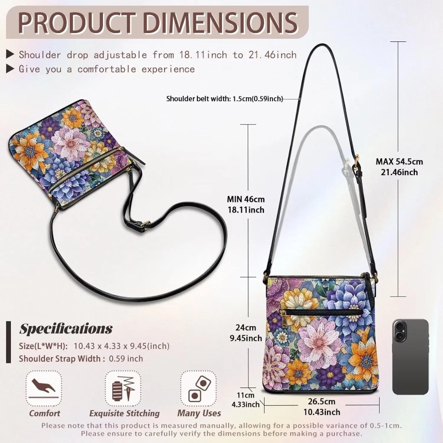HUGS IDEA Shoulder Handbag Crossbody Purse Large Size Sling Bags Leather Tote Handbags