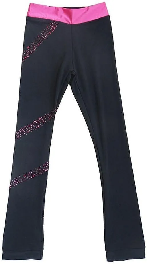 Ice Figure Skating Pants Girls Practice Over Boots Pants Thin Fleece Tights Trousers Rhinestones Child Skate Leggings