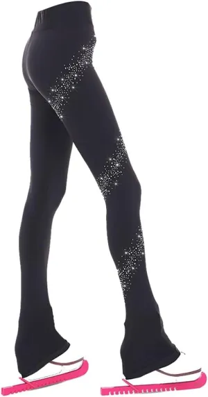 Ice Figure Skating Pants Girls Practice Over Boots Pants Thin Fleece Tights Trousers Rhinestones Child Skate Leggings